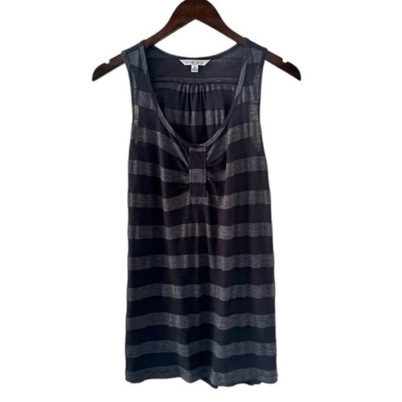 NEW CAbi Black and Grey Stripe Scoop Neck Tank Top Size XS - Picture 2 of 7
